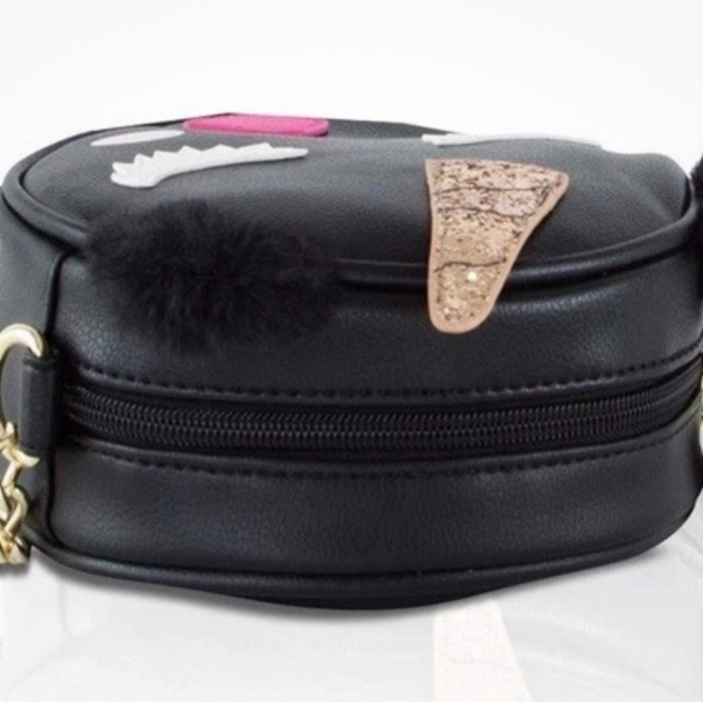 Betsey Johnson Black‎ Unicorn Cat Canteen Crossbody Bag NWT $53 MSRP Halloween - Picture 10 of 16